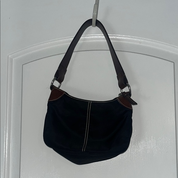 Dooney & Bourke Black Nylon with Brown Leather Vintage Purse - Picture 1 of 10